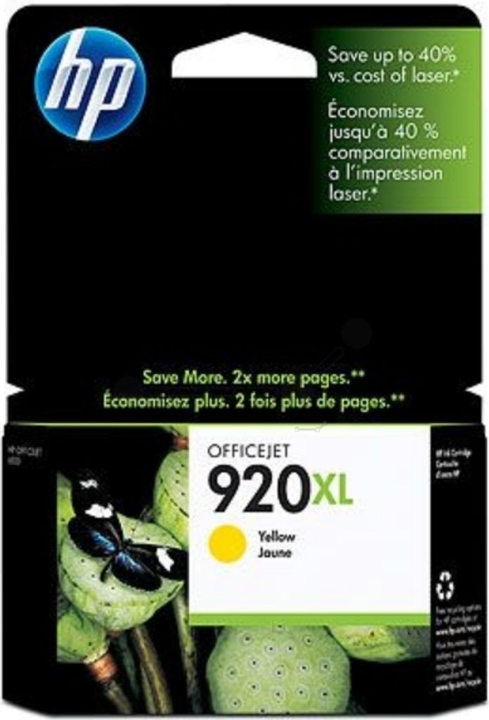 HP CD974AE 920XL Tintenpatrone gelb, 700 Seiten ISO IEC 24711 8ml für HP OfficeJet 6000
