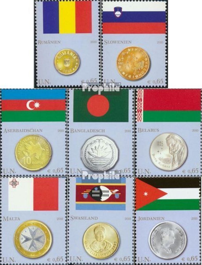 Briefmarken UNO - Wien 2010 Mi 626-633 (kompl.Ausg.) postfrisch Flaggen und Münzen