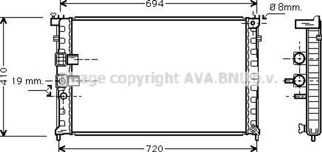AVA PEA2232 Motorkühler OE 133061 kompatibel mit 406