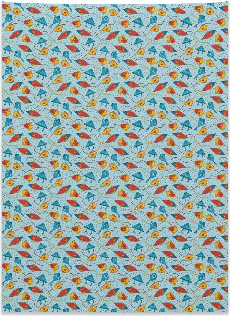Abakuhaus Fisch Wandteppich, Drachenförmiges Tiermuster aus Weiches Mikrofaser Stoff Kein Verblassen Klare Farben Waschbar, 110 x 150 cm, Mehrfarbig