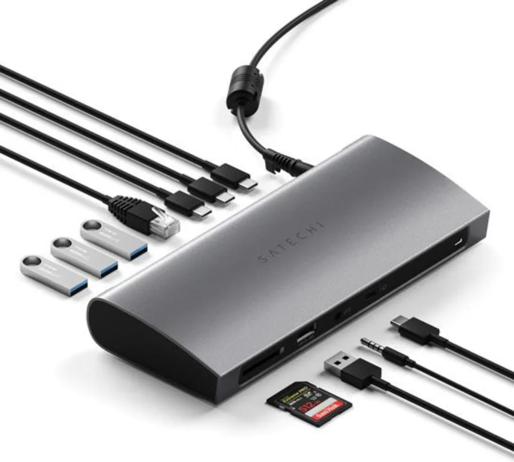 Dock Satechi Thunderbolt 4 EU avec Double Affichage 4K et Charge Rapide - 13