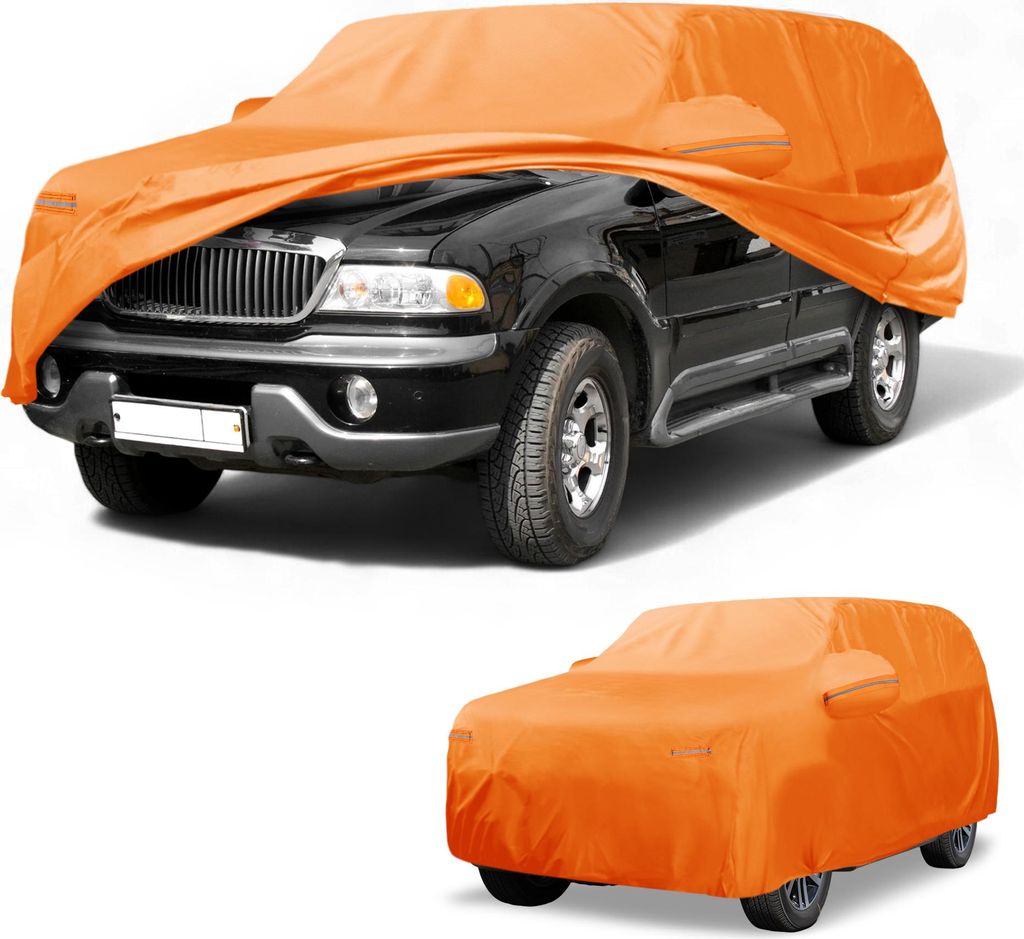 Autoabdeckung Wasserdicht Alle Wetter Automobil Au?en Vollst?ndige Au?enabdeckung fš¹r Lincoln Navigator Aluminiumfolie Orange mit Reflektierende...