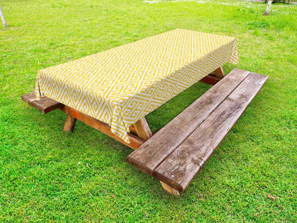 Tovaglia Stile Greco ABAKUHAUS 145x305 Giallo Sole per Esterni