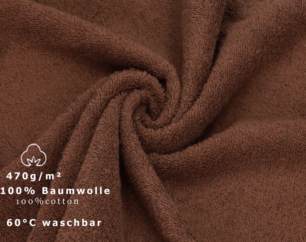 Betz 5-tlg. Handtuch-Set PREMIUM 1 Duschtuch 2 Handtücher 1 Gästetuch 1 Waschhandschuh Farbe: nuss