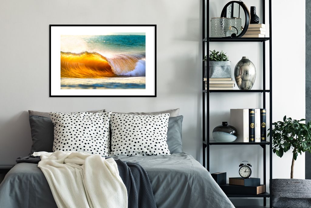 MuchoWow MuchoWow Gerahmtes Poster Golf - Wasser - Meer 90x60 cm - Poster mit zchwarzem Bilderrahmen - Wanddekoration - Fotos