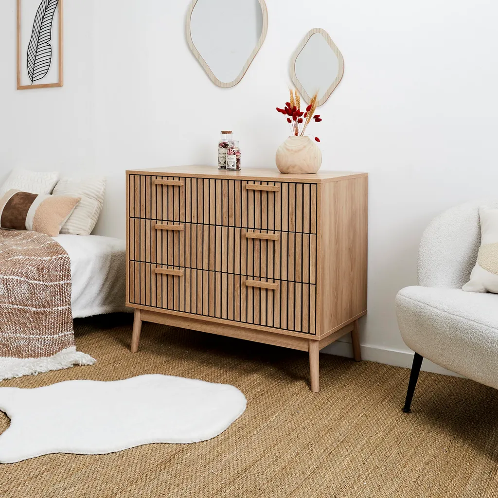 Commode Klaus 3 Tiroirs : Meuble de Rangement Design pour votre Chambre