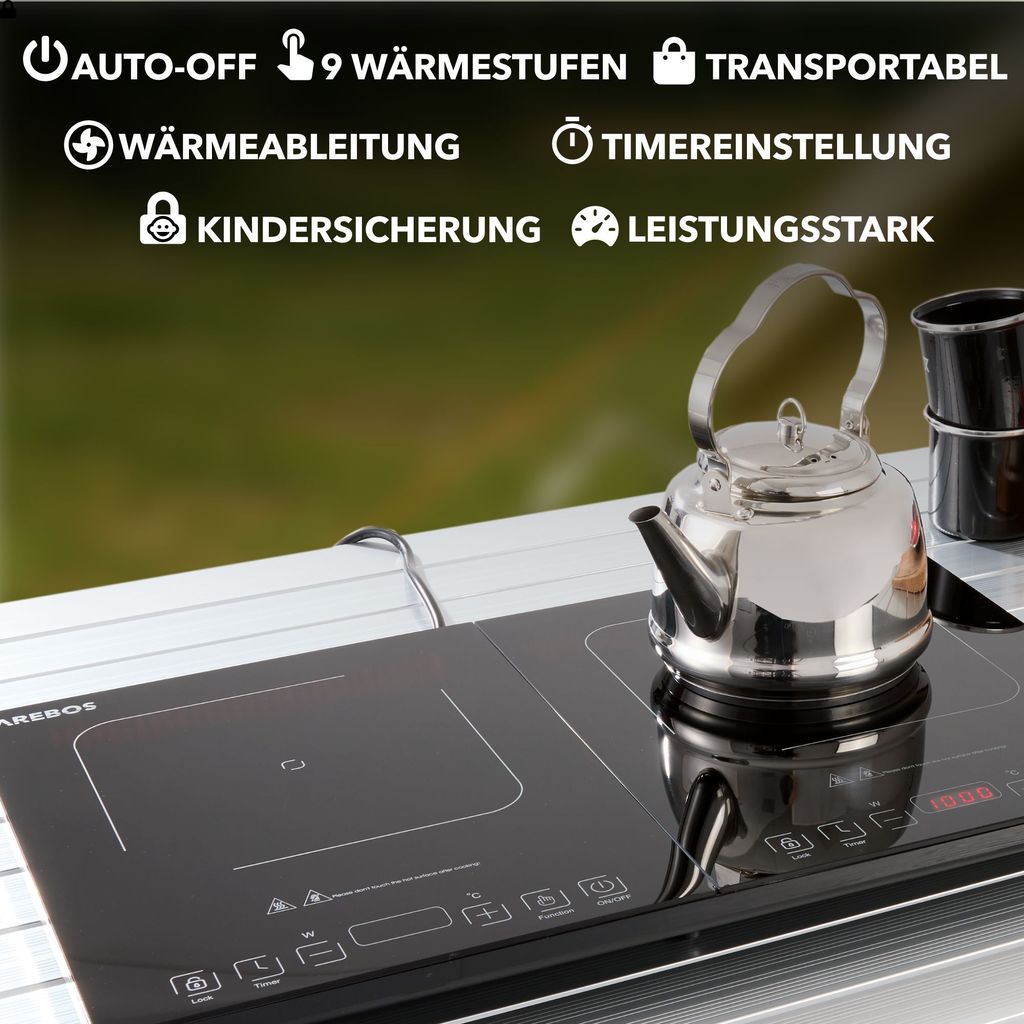 Plaque de cuisson Induction - ALPINA - 2 feux - Contrôle tactile - 3500W - Thermostat 60-240°C - Electroménager Plaque de cuisson Induction - ALPINA - 2 feux - Contrôle tactile - 3500W - Thermostat 60-240°C - Electroménager