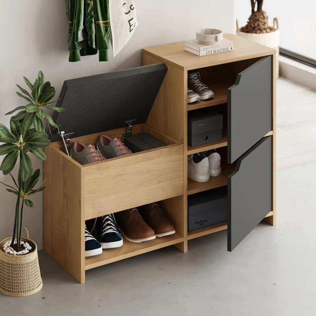 Meuble à chaussures avec assise Haven Skye Decor Anthracite 101cm - 3