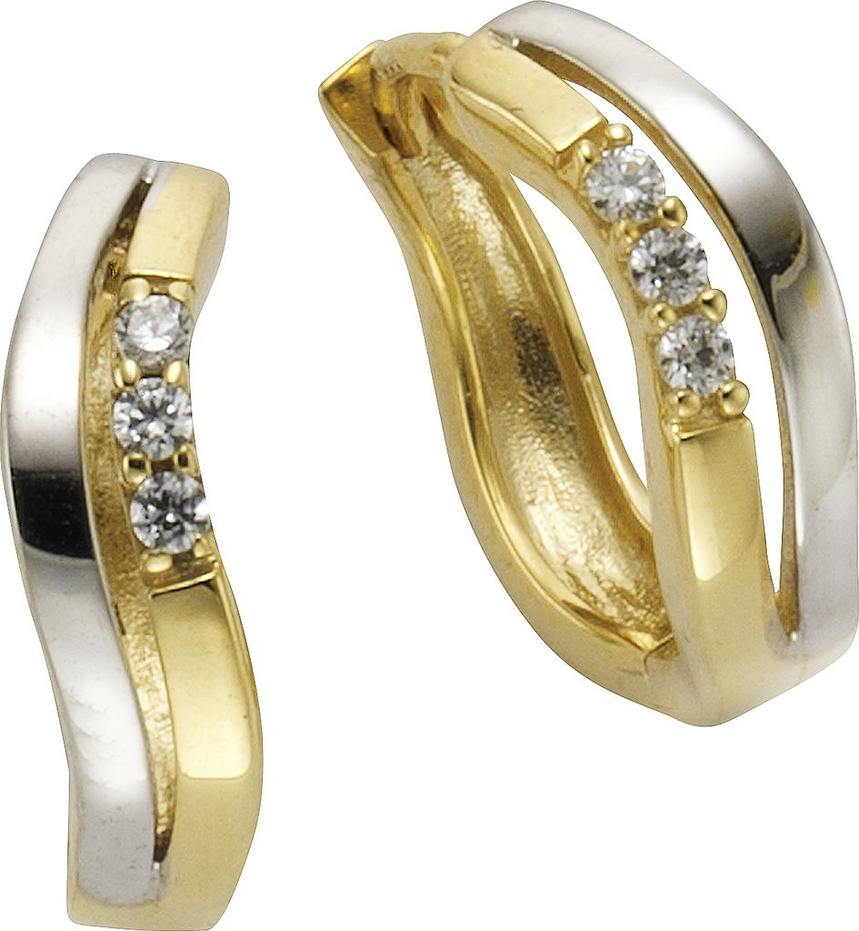 Celesta Gold Ohrring 375/- Gold 1,5cm mehrfarbig Zirkonia weiß 371310423-1