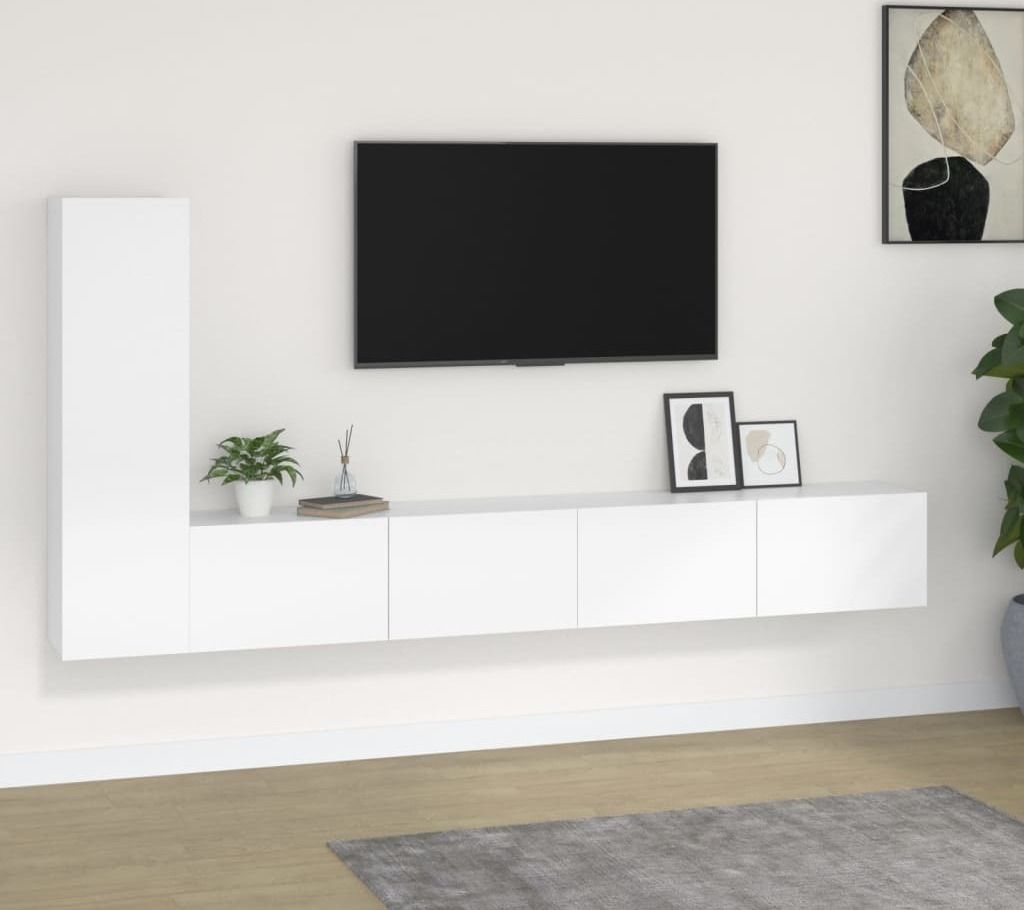 Maison Exclusive - 3-tlg. TV-Schrank-Set Weiß Holzwerkstoff