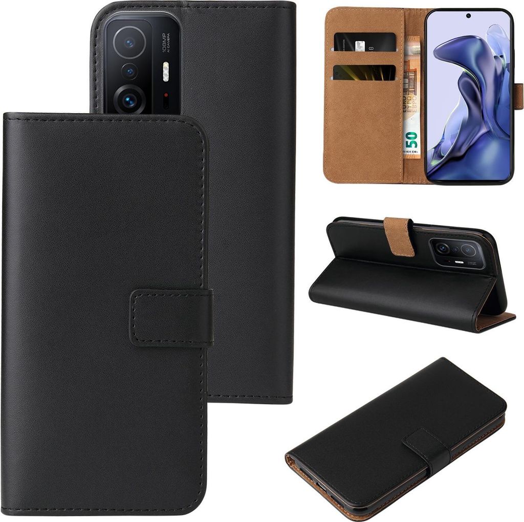 Handy Hülle für Xiaomi 11T / 11T Pro Klapphülle Bookcase Flip Cover Handy Tasche Etui Farbe: Schwarz