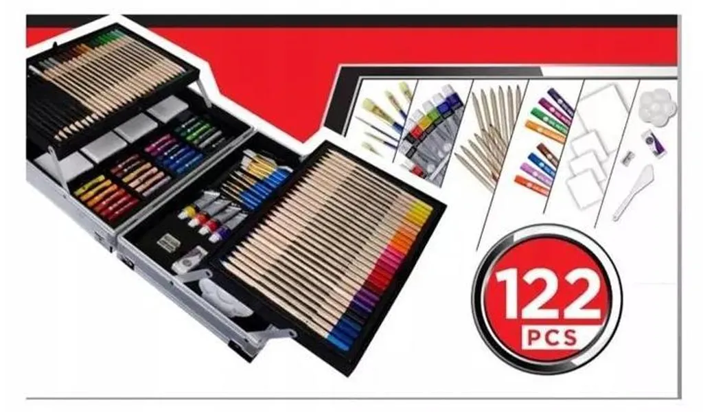 Coffret de Peinture Multi-Techniques 122 Pièces avec Rangement Rigide - 7
