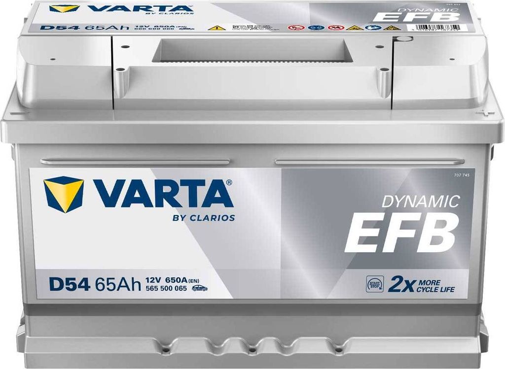 VARTA Dynamic EFB D54 Starterbatterie 12V 65Ah 650A/EN B13 Produktbild 