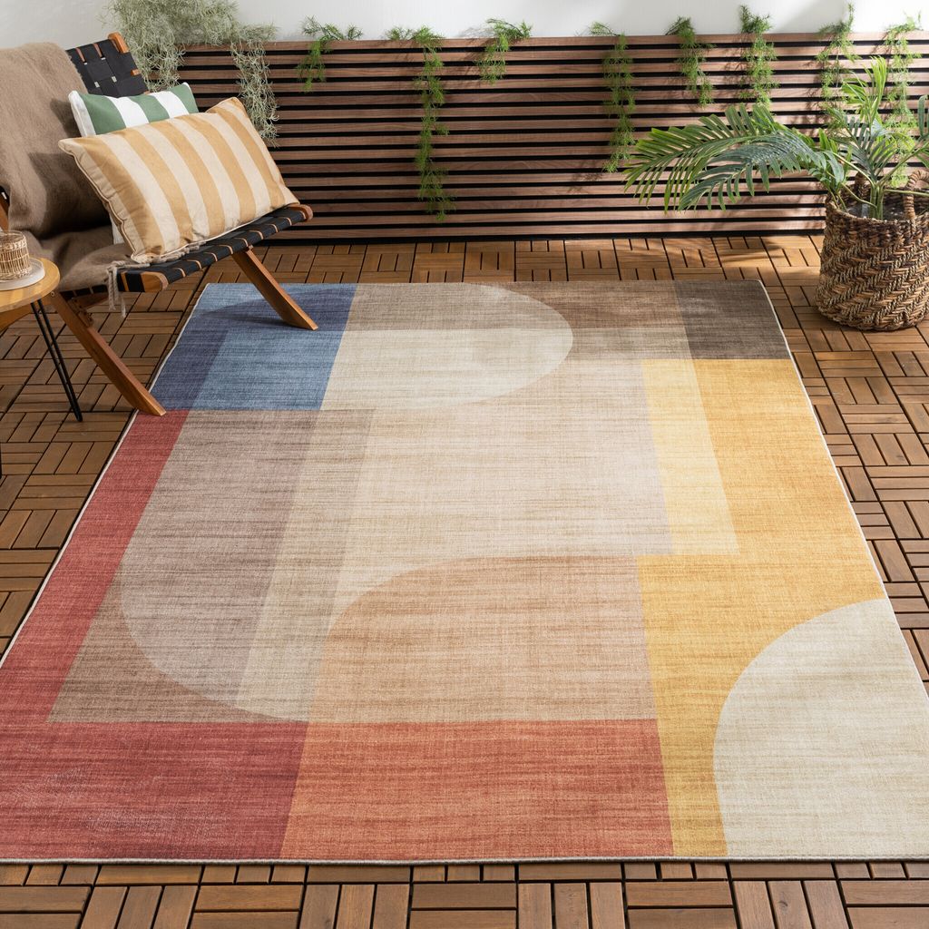 Gartenteppich Abstrakt - Groovy Shapes Bunt - 200x290 cm - Balkon, Garten / Terrasse, Küche, Wintergarten - FRAAI | Home & Living - Modern, Retro