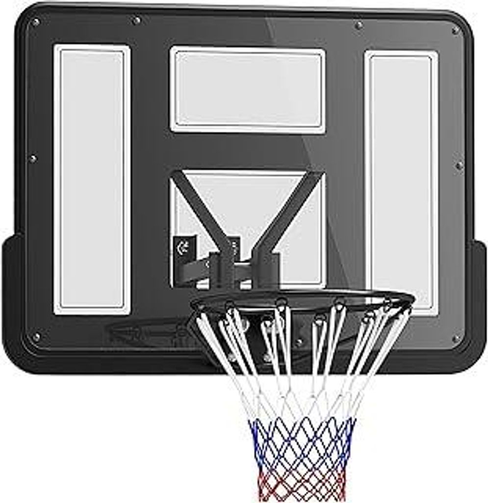 SPORTNOW Basketballkorb mit Rückwand für Outdoor & Indoor, Basketballbrett mit Ø45 cm Stahlkorb und Netz, Wandmontage, Basketball Board für Erw...