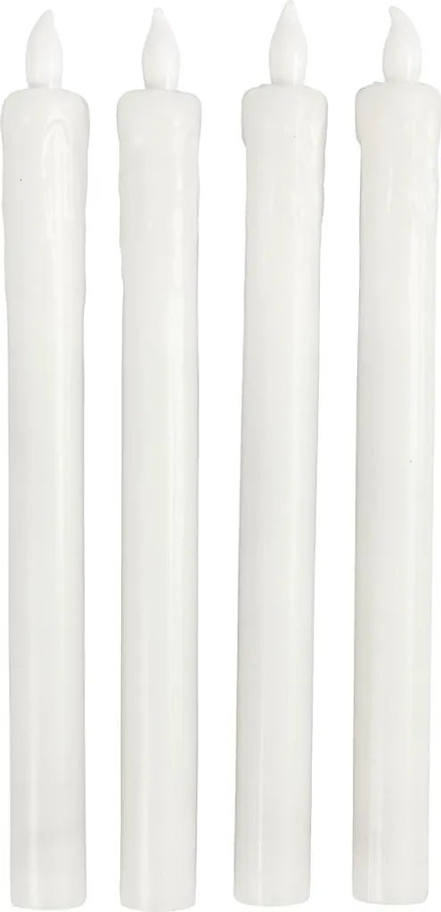 Bougies LED blanches 24,5 cm idéales pour mariage et fête set de 4