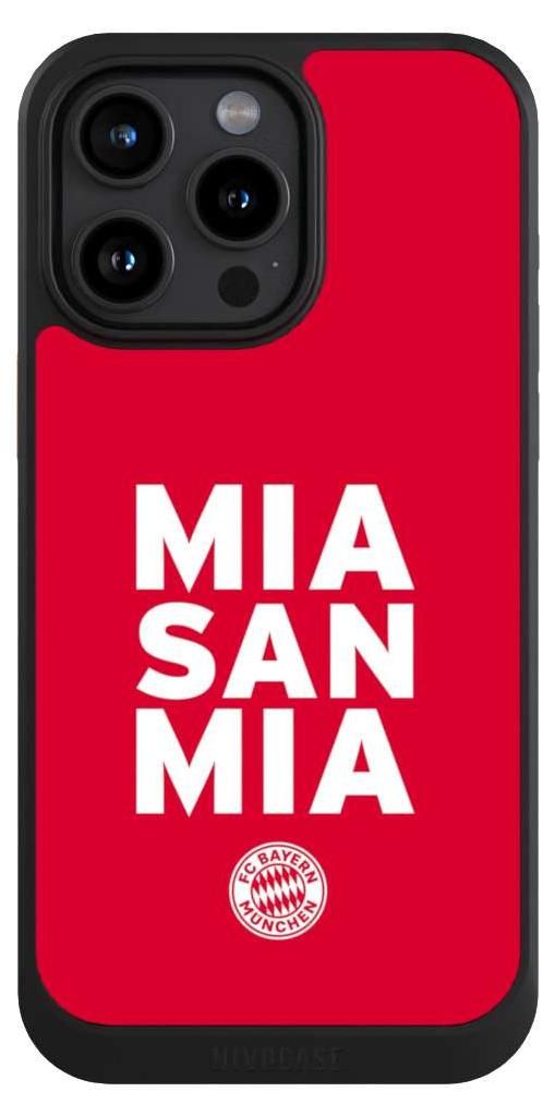 NIVOCASE Hülle für Apple iPhone 15 Pro Max Handyhülle NIVOcore Case Schwarz FC Bayern München FCB Mia San Mia