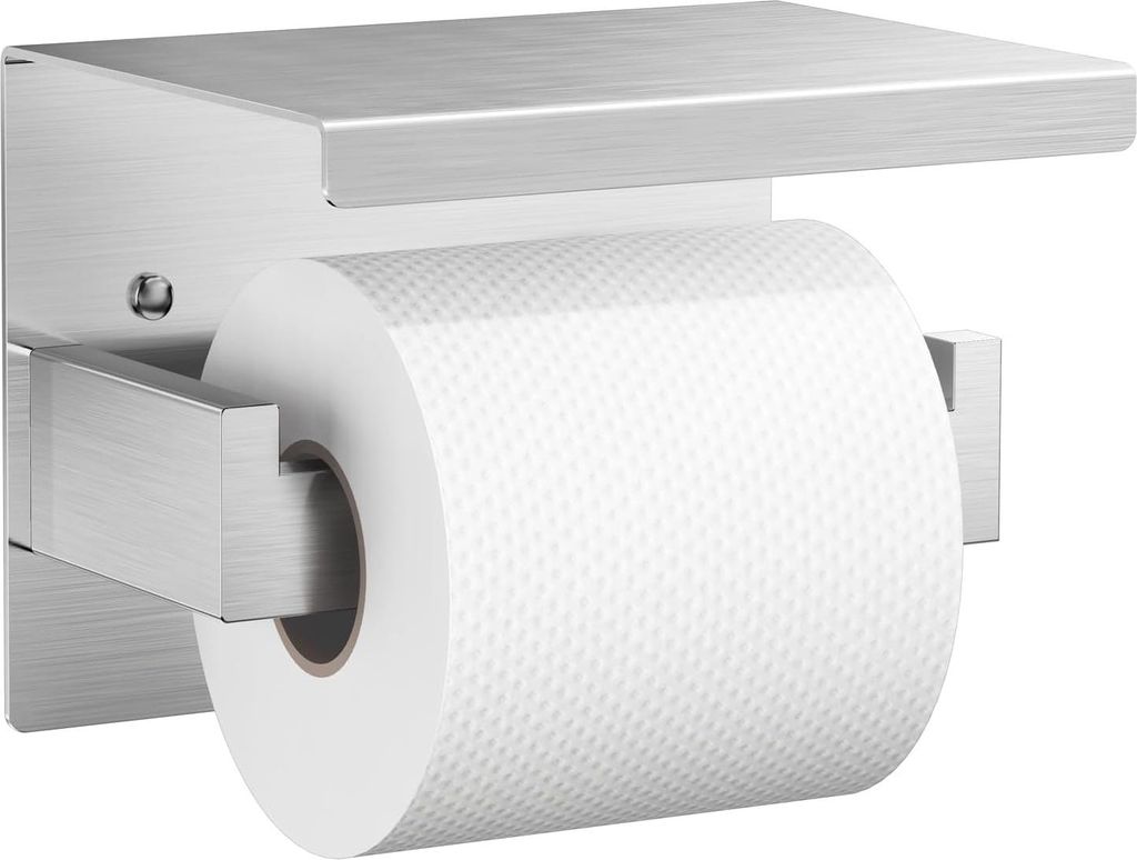 Selbstklebender Toilettenpapierhalter - Edelstahl - Wandmontage - Silber