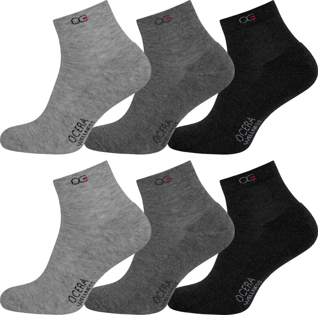 OCERA 6 Paar Wellness Kurzschaft Socken Baumwolle NEU mit Produktbild 