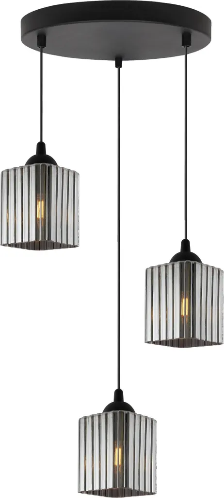 Suspension triple pour table à manger : modèle chic Riffle E27