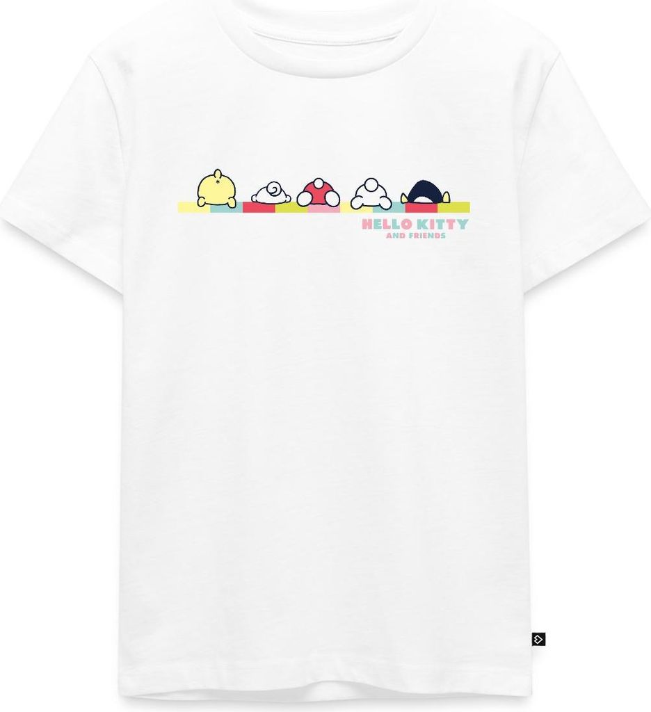 Spreadshirt Hello Kitty And Friends Pose Kinder Premium T-Shirt, 98/104 (2 Jahre), Weiß