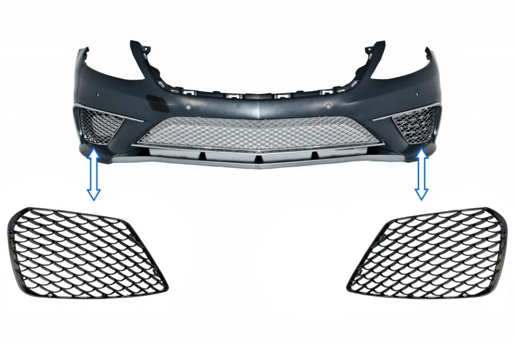 Grille de pare-chocs latérale Mercedes Classe S W222 S63 Look Noir Brillant