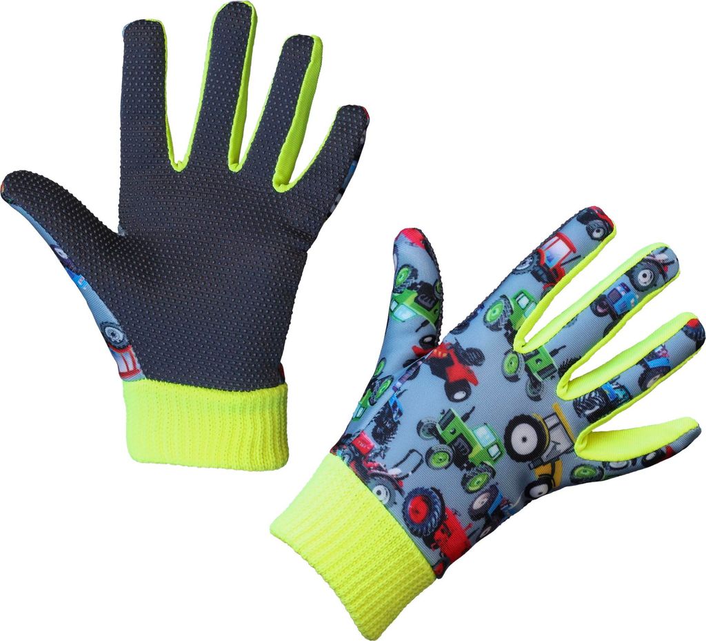 5 Paar Kinderhandschuh Joy, 4-6 Jahre Strickbund, Traktormuster Handschuhe Junge