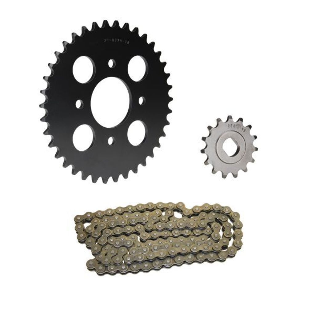 Kettensatz 3-teilig schwarz 15/38 Zähne für Hercules MK 1 2 S (Speichenfelgen) / MK 3 4 / Supra 4 Enduro