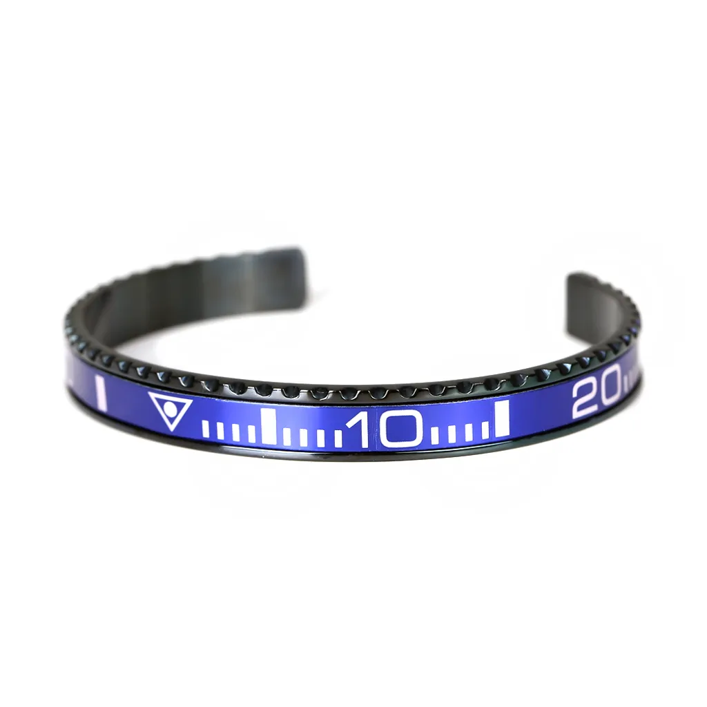 Bracciale Oyster Nero Blu BK-SUB-BL | Accessorio Uomo Acciaio 18cm