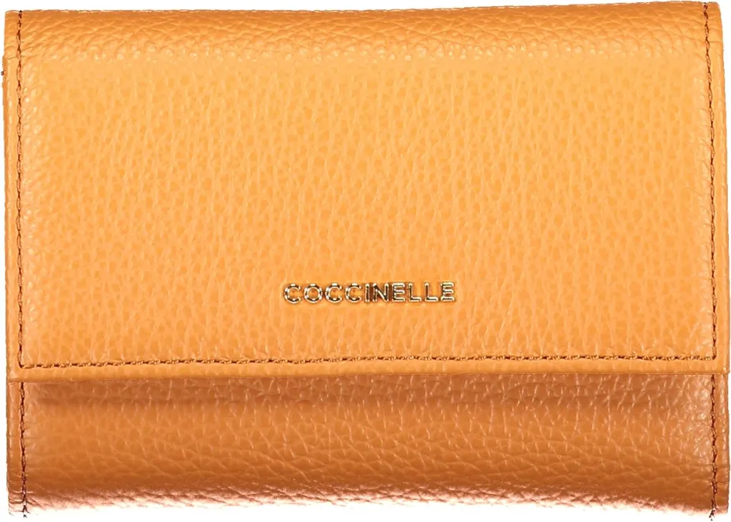 Compagnon portefeuille femme orange métallisé et porte-cartes complet