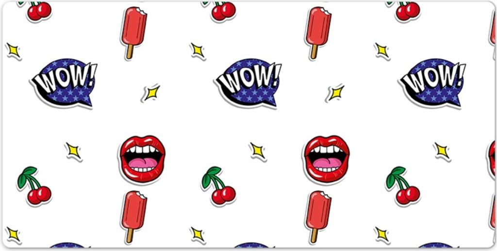 Mauspad - Schreibtischunterlage - 120x60 cm - Tischunterlage - Kirschlippen