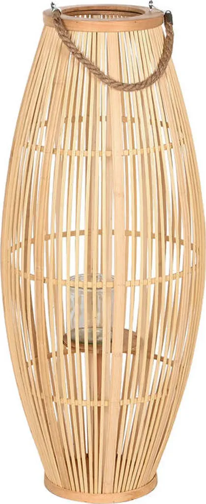 Grand Photophore de Sol en Bambou Marron Clair Design Home ESPRIT