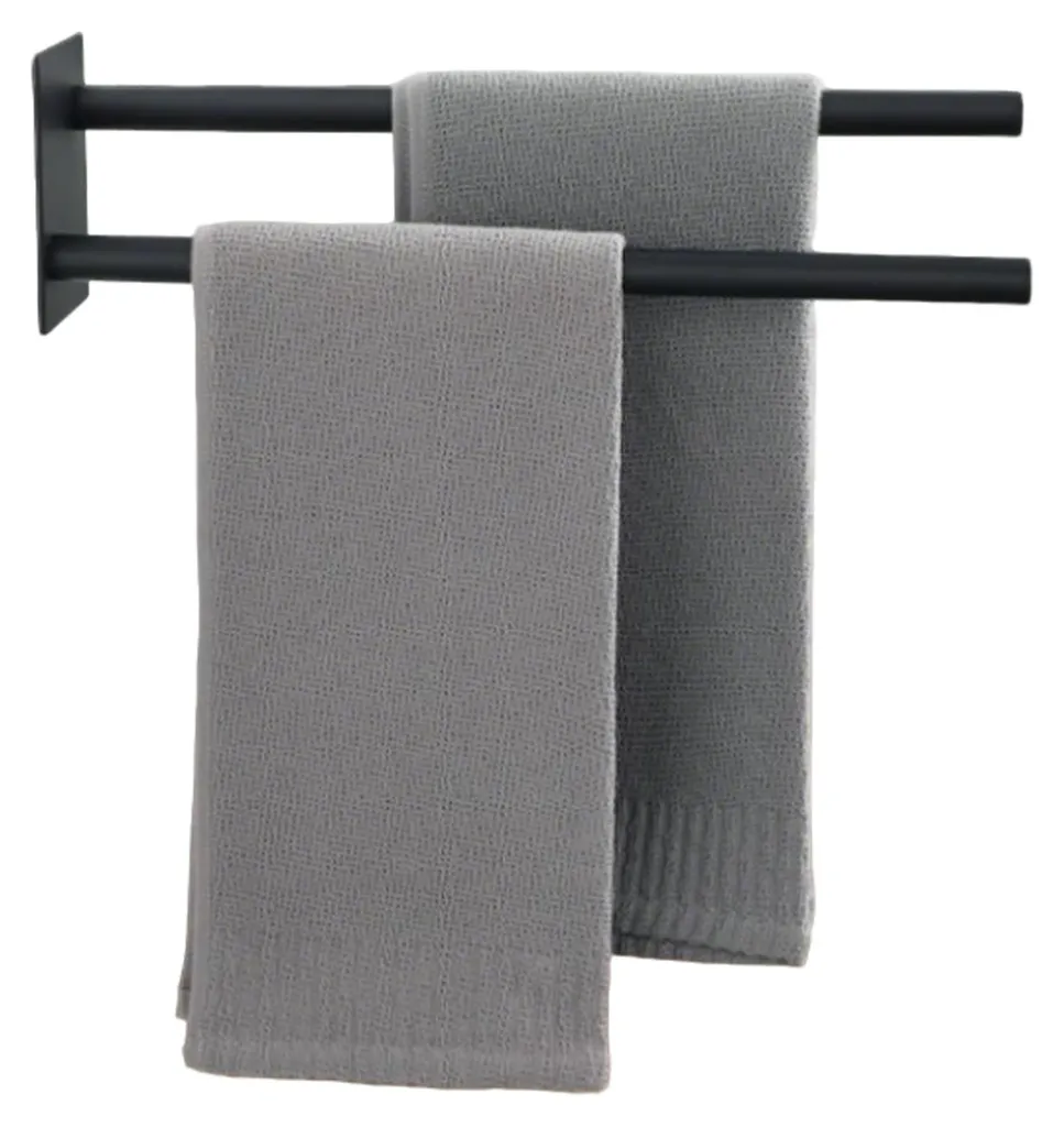 Porte-serviette double inox 304 résistant à la rouille fixation murale vis