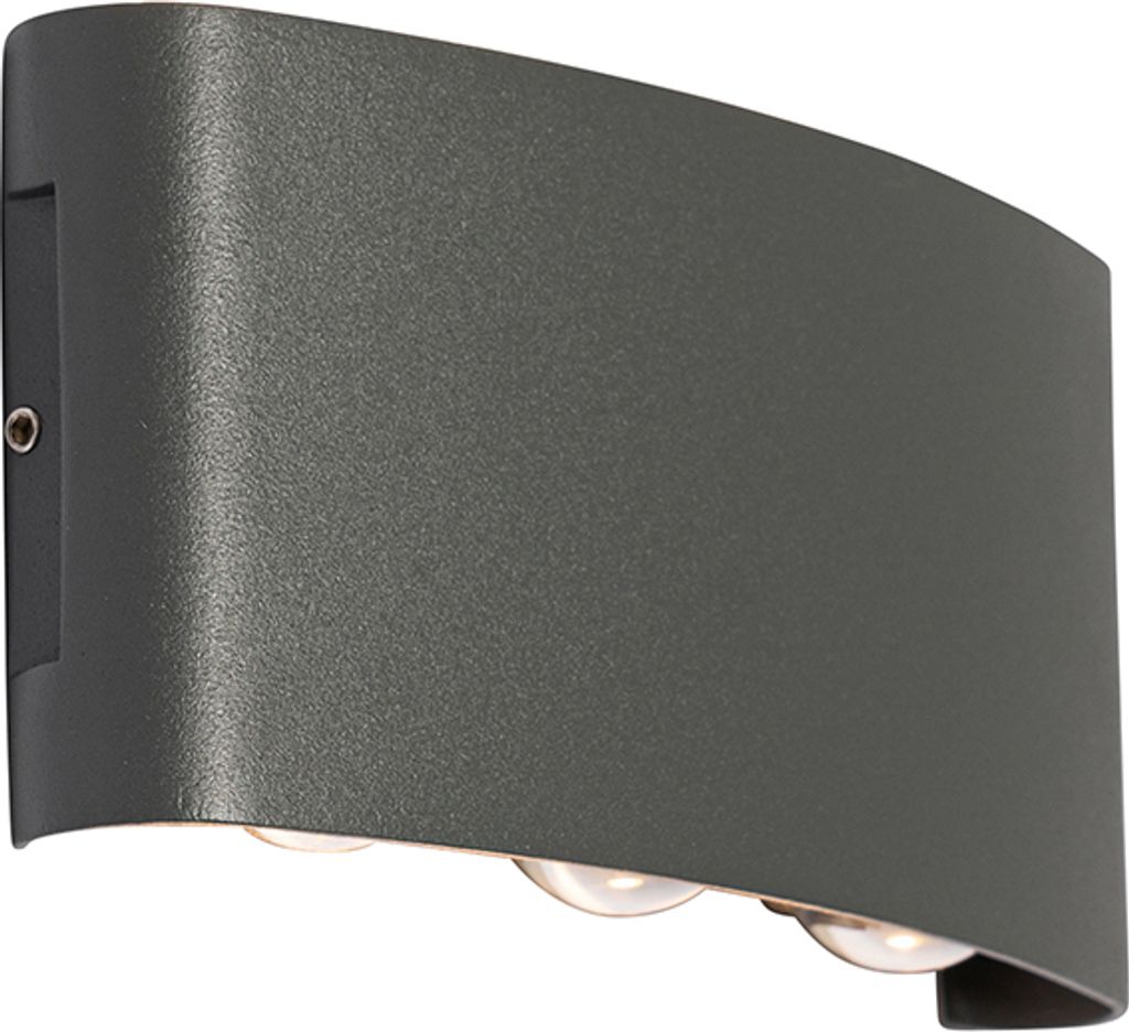 QAZQA - Modern Außen Wandleuchte dunkelgrau inkl. LED 6-flammig IP54 - Silly I Außenbeleuchtung - Aluminium Länglich - I (nicht austauschbare) LED