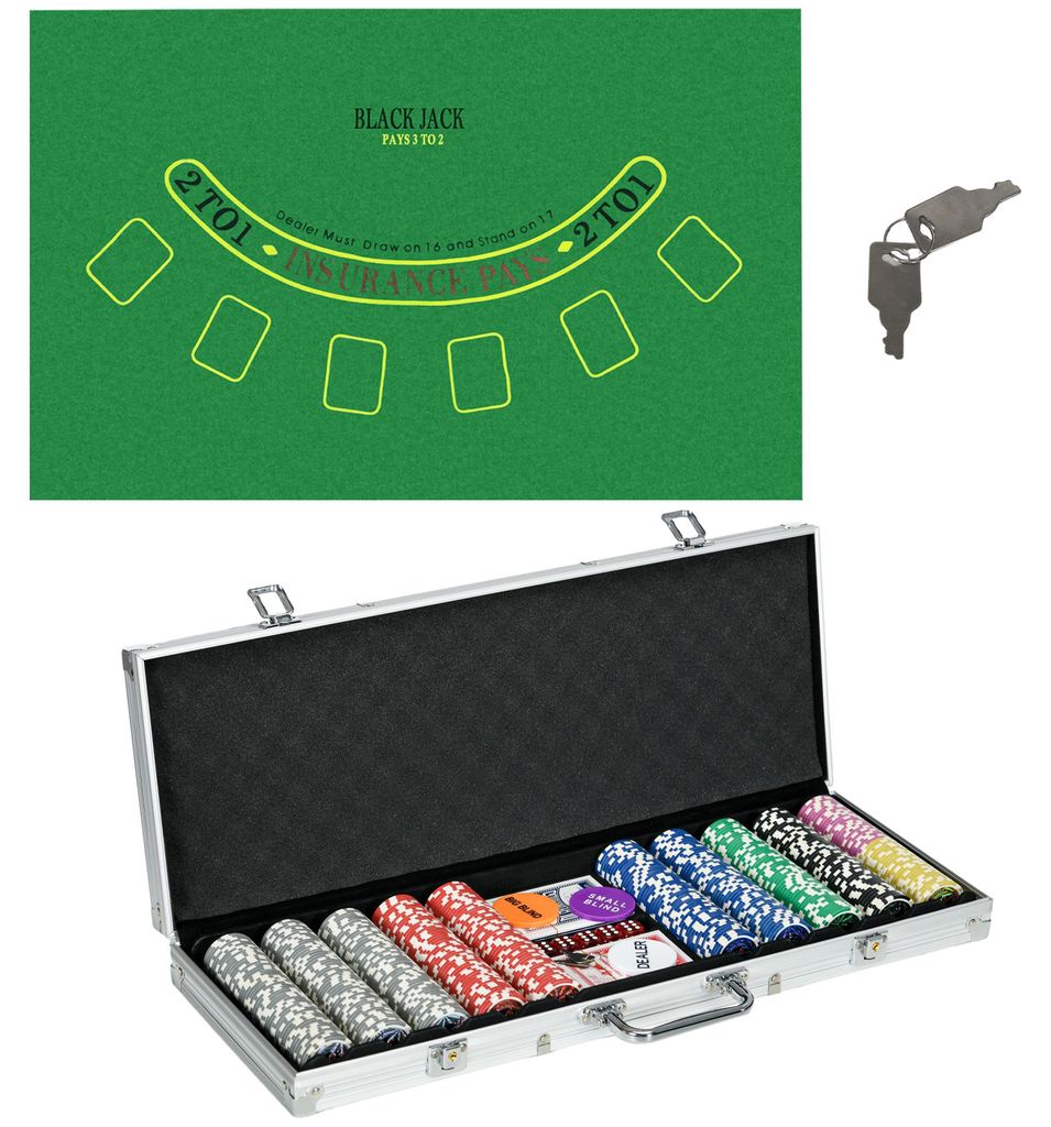 SPORTNOW Pokerkoffer Set, 500 Pokerchips 11,5 Gramm, Produktbild 