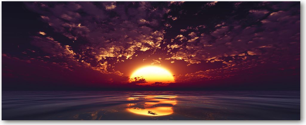Tulup Leinwandbild - 125x50 cm - Wandkunst - Drucke auf Leinwand - Leinwanddruck - Landschaften - Gelb - Sonnenuntergang