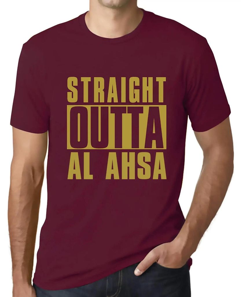 Herren Grafik T-Shirt Direkt aus der Al-Ahsa – Straight Outta Al Ahsa – Öko-Verantwortlich Vintage Jahrgang Kurzarm Lustige Druck Geburtstag G...