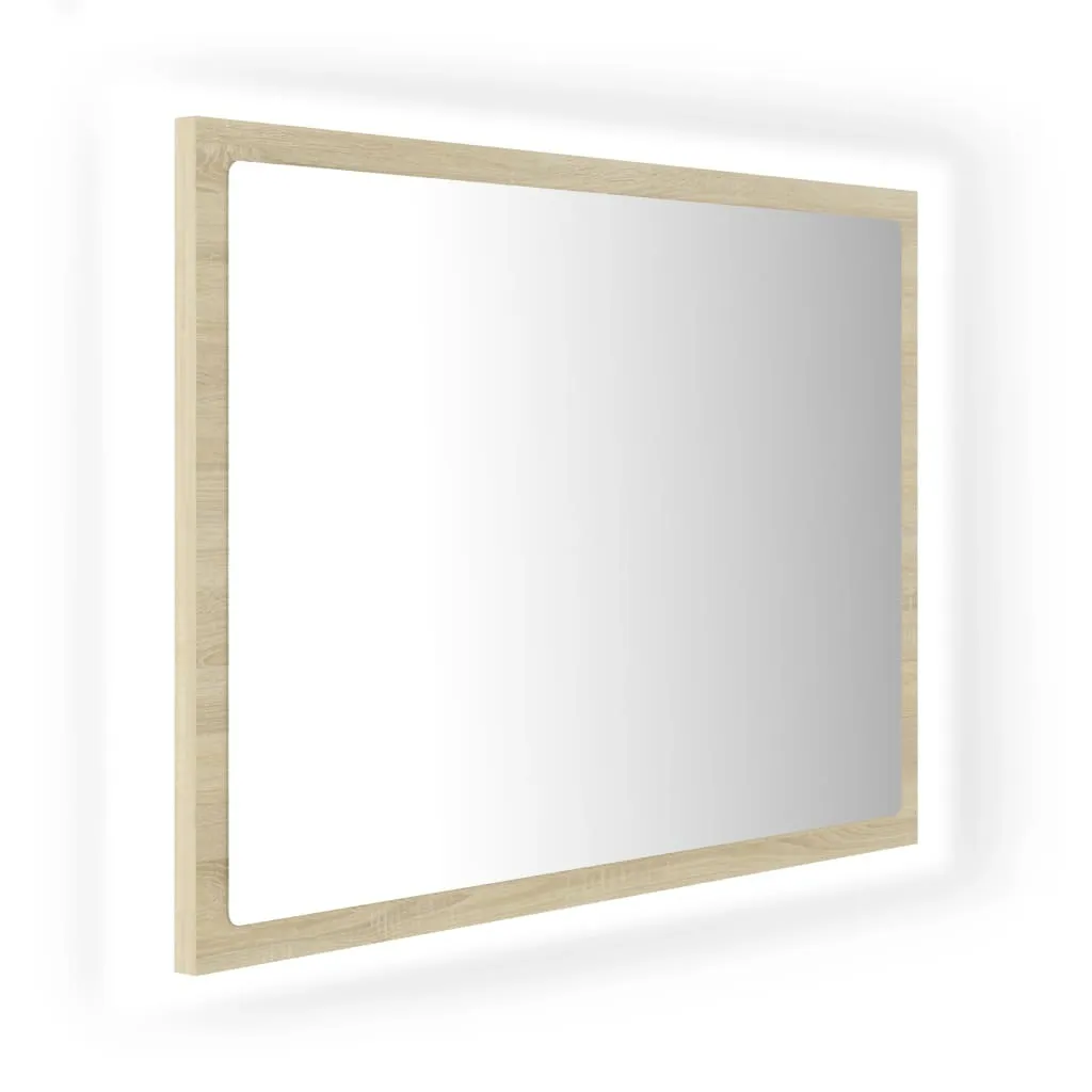 Specchio Bagno con Luci LED RGB Rovere Sonoma vidaXL 60cm