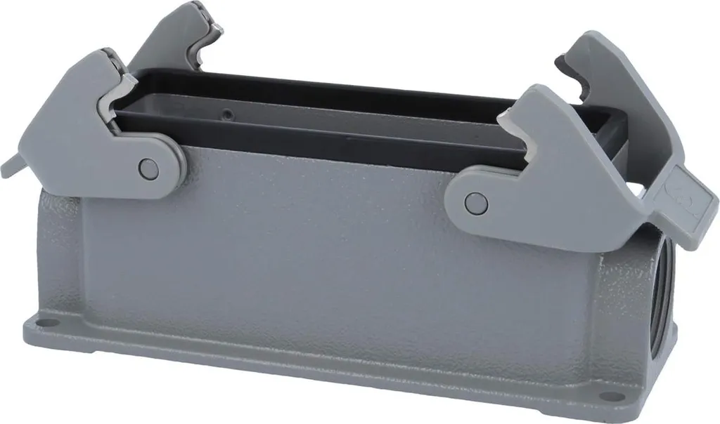 HARTING Han 24B Base bassa, 2xPG21 uscita cavi laterale, con 2 staffe trasversali Vite PG21 Area di serraggio