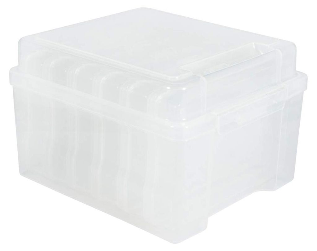 Rayher 39572000 Opbergdoos met 6 binnenbakken, transparant, Productafbeelding 