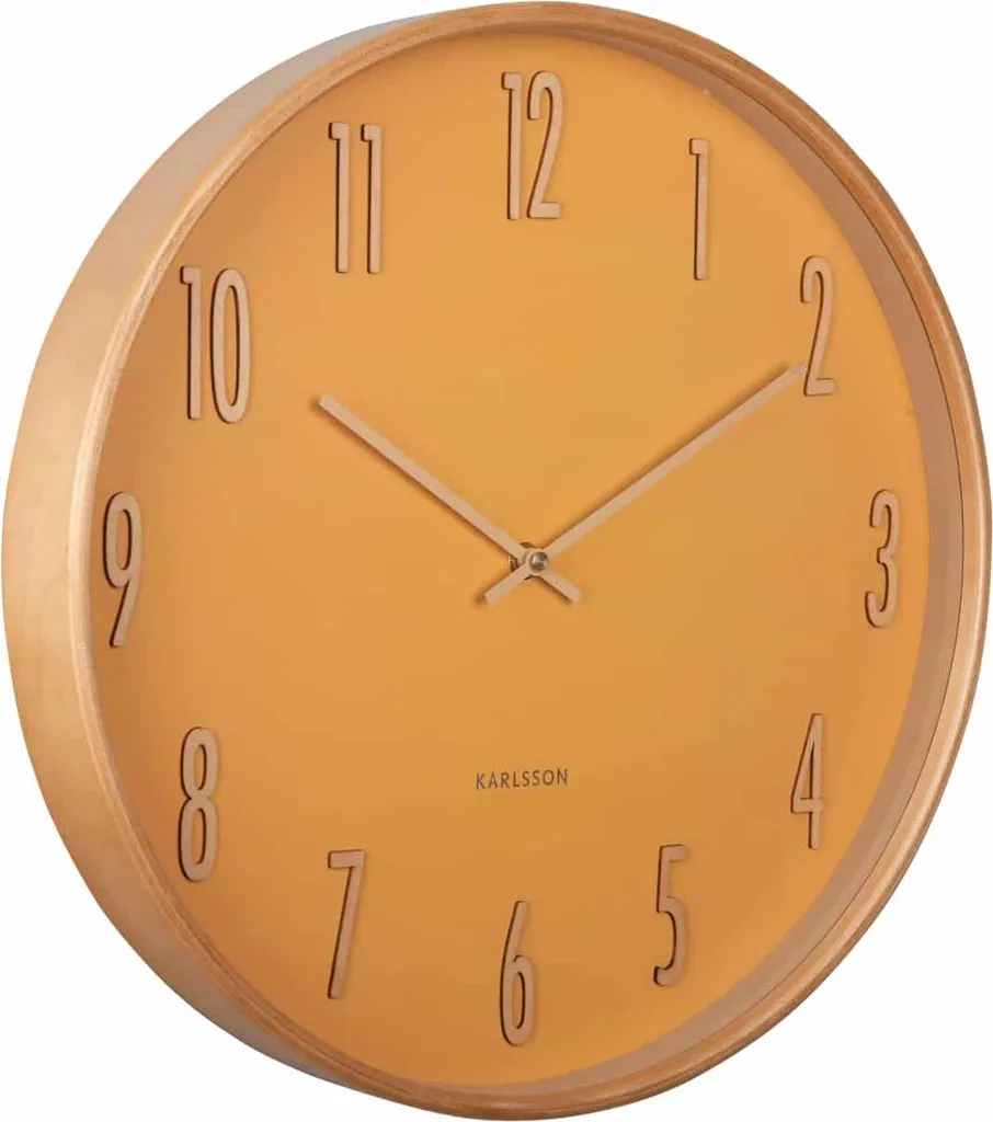 Karlsson - Orologio da parete Gracil - Giallo ocra