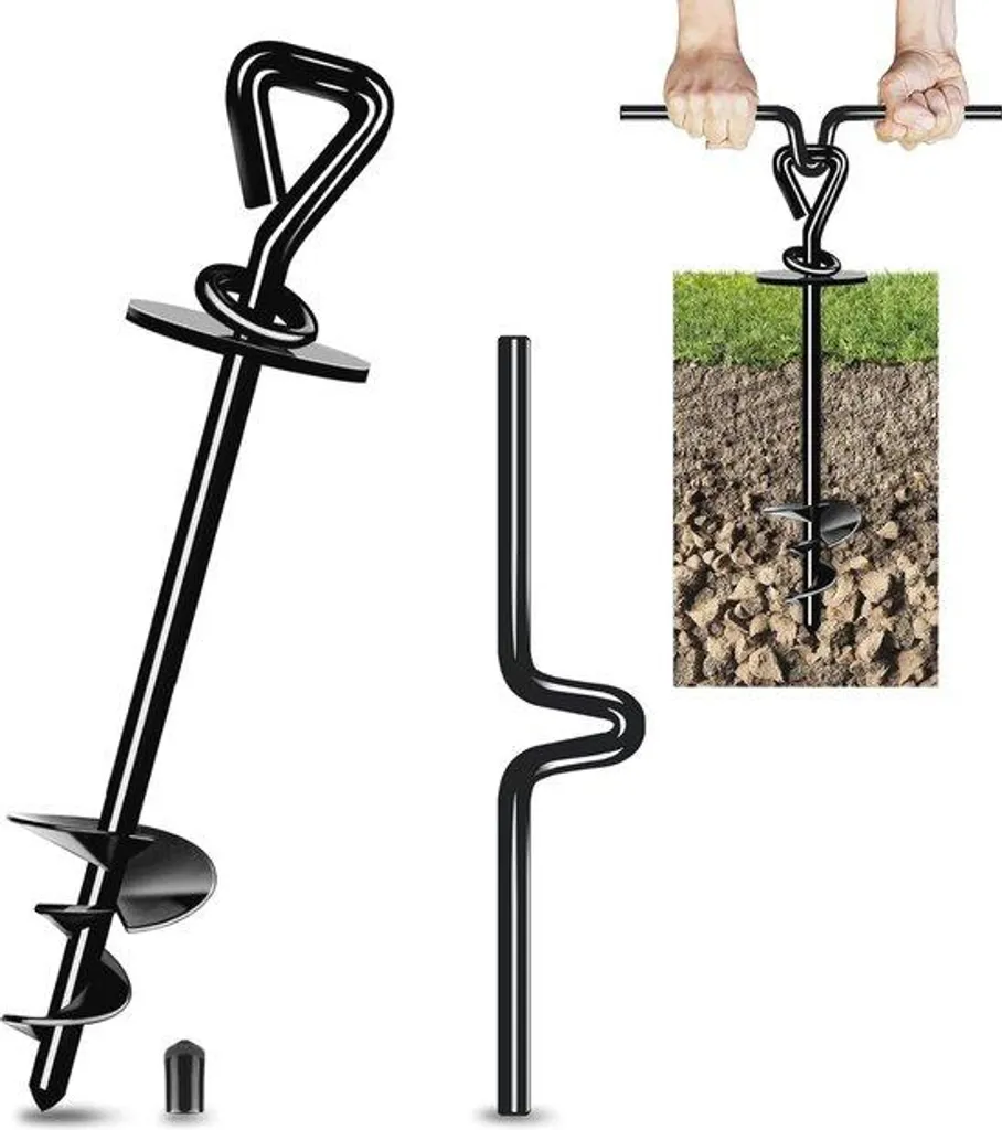 Piquet d'ancrage pour chien jusqu'à 100 kg - Spirale inox pour jardin