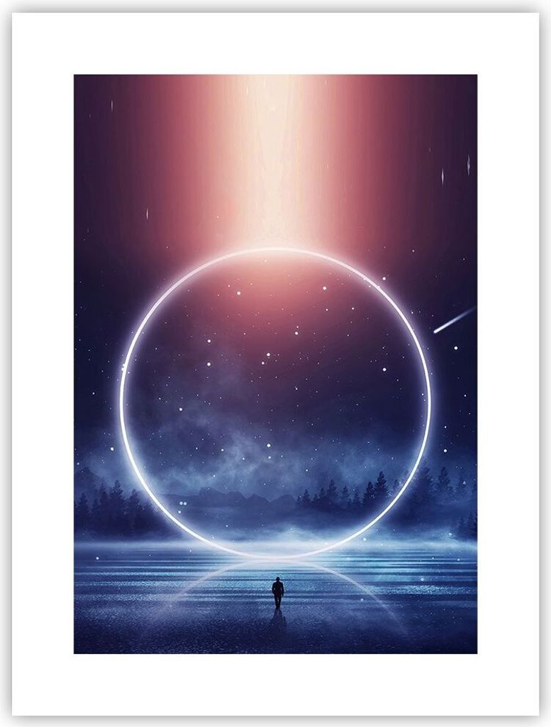Poster - Poster ohne Rahmen - Fantasie Ring Kosmos - 30x40 cm - Wand Bild - Wanddeko - Wandbilder - Kunstposter - Wandposter - Bilder - Kunstdruck ...