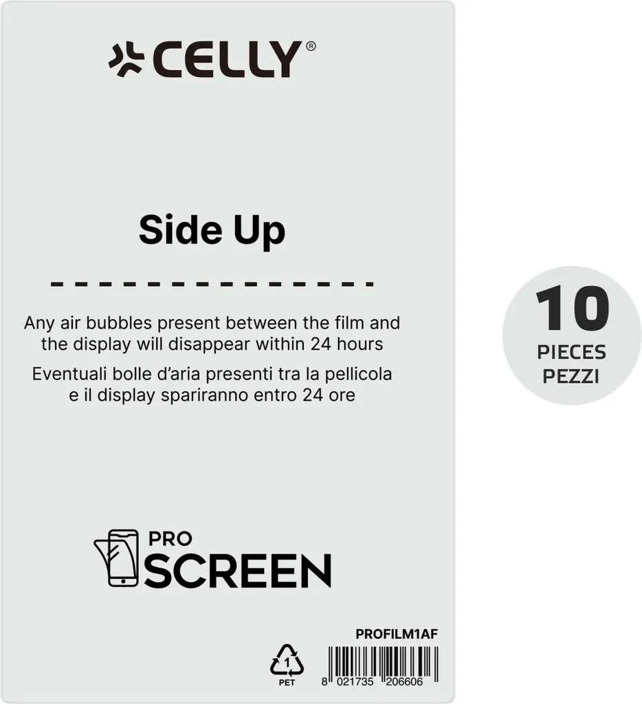 Pack 10 Films de Protection Smartphone Universel Celly PROFILM10AF Clair