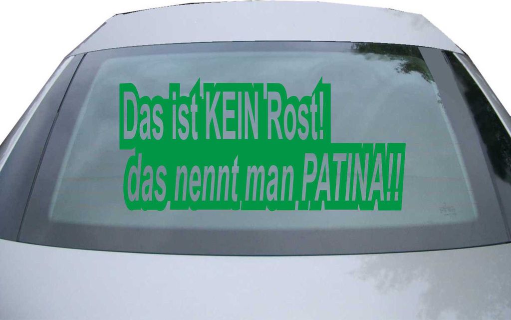 Indigos UG - Aufkleber Heckscheibe & Motorklappe DE6172 - grün - 600x285 mm - das ist kein rost! - Auto Scheiben Fenster Heckklappe Tuning Racing ...