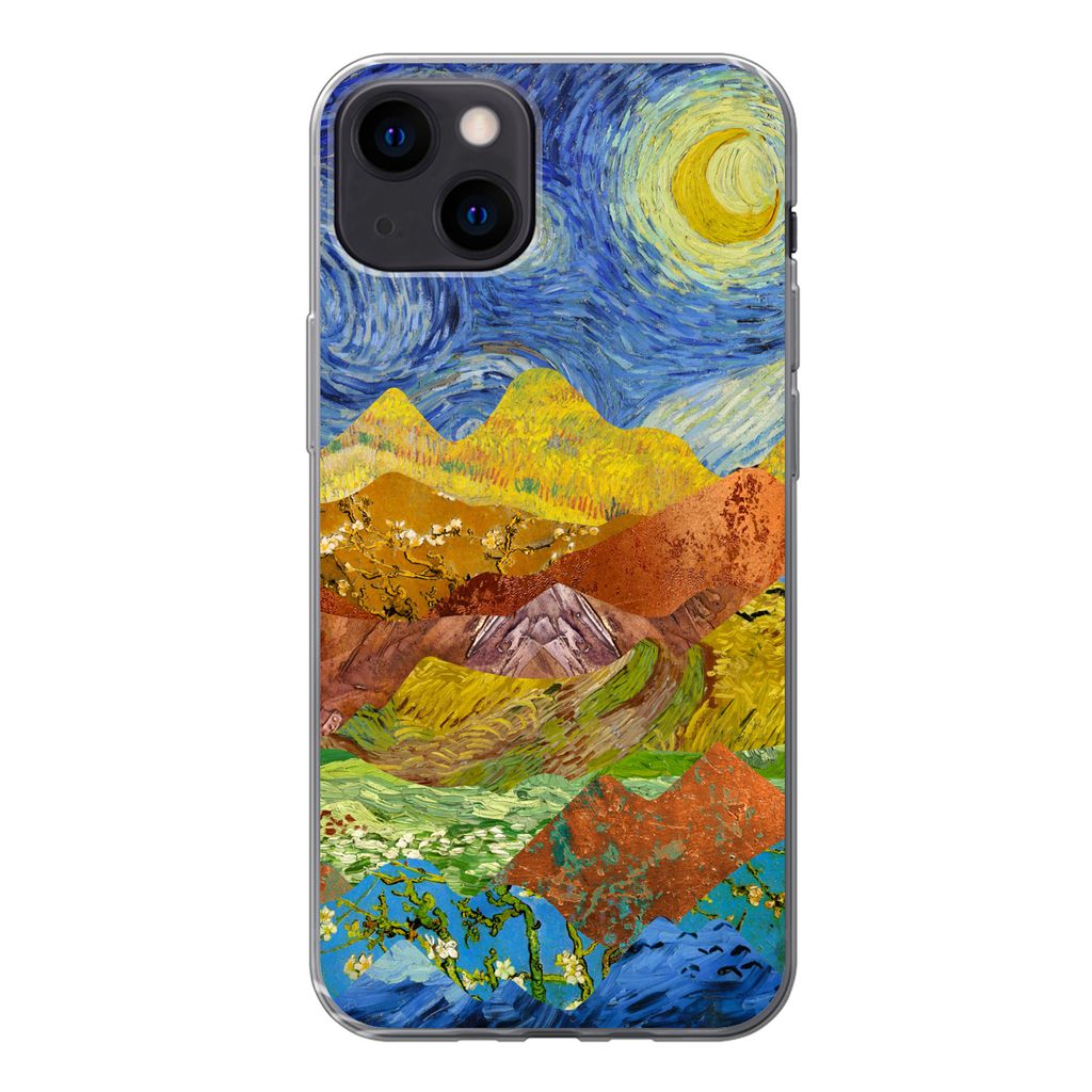 MuchoWow Handyhülle Schutzhülle Hülle für iPhone 13 Alte Meister - Collage - Van Gogh Silikon Softcase Handy Hülle - Karteninhaber