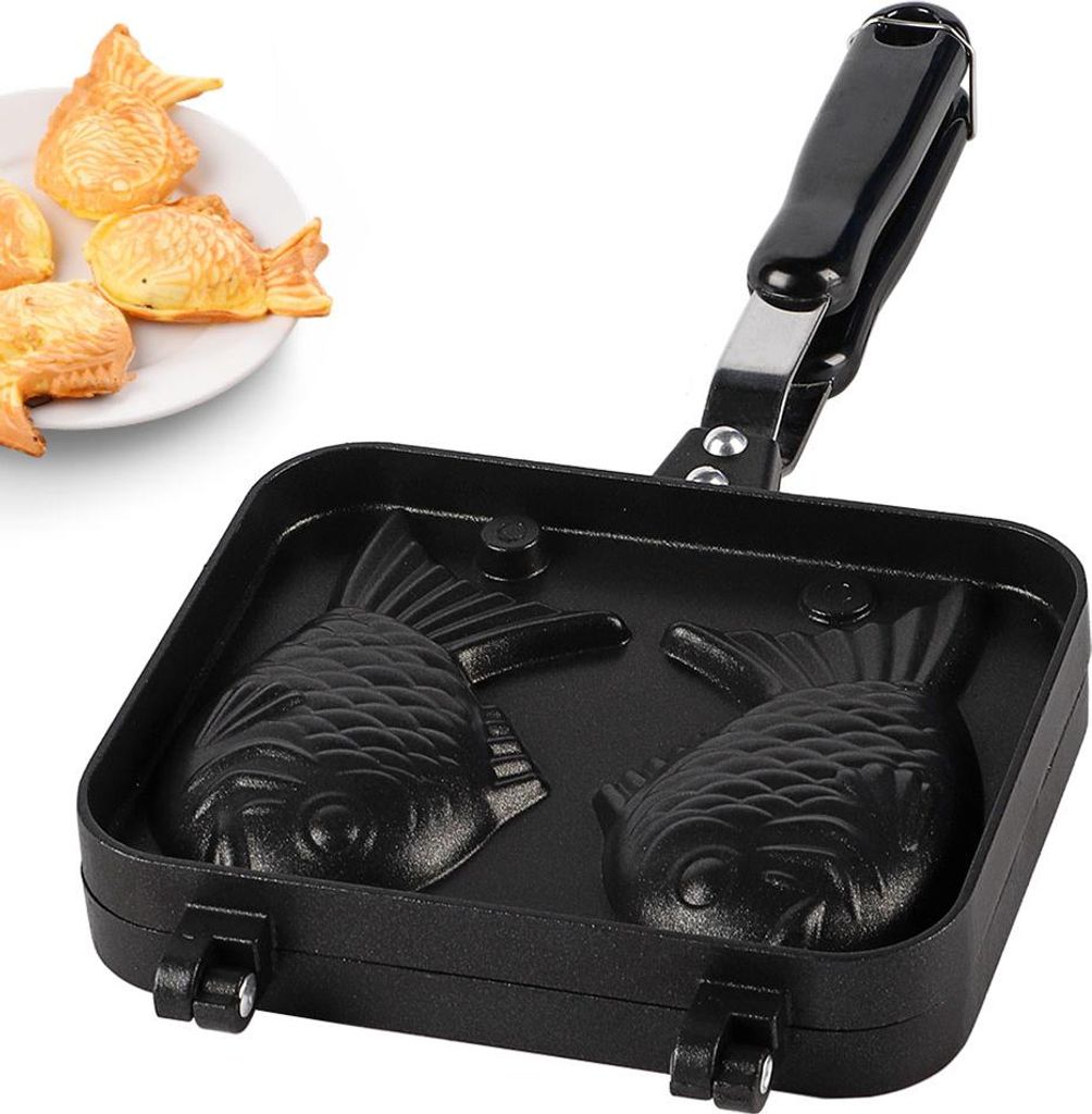 Antihaft-Backformen Waffelkuchenform mit 2-seitiger Fischform aus Edelstahl