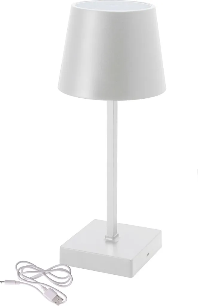 Abat-jour LED Touch Design Bianco | Lampada Ricaricabile 26x10 cm