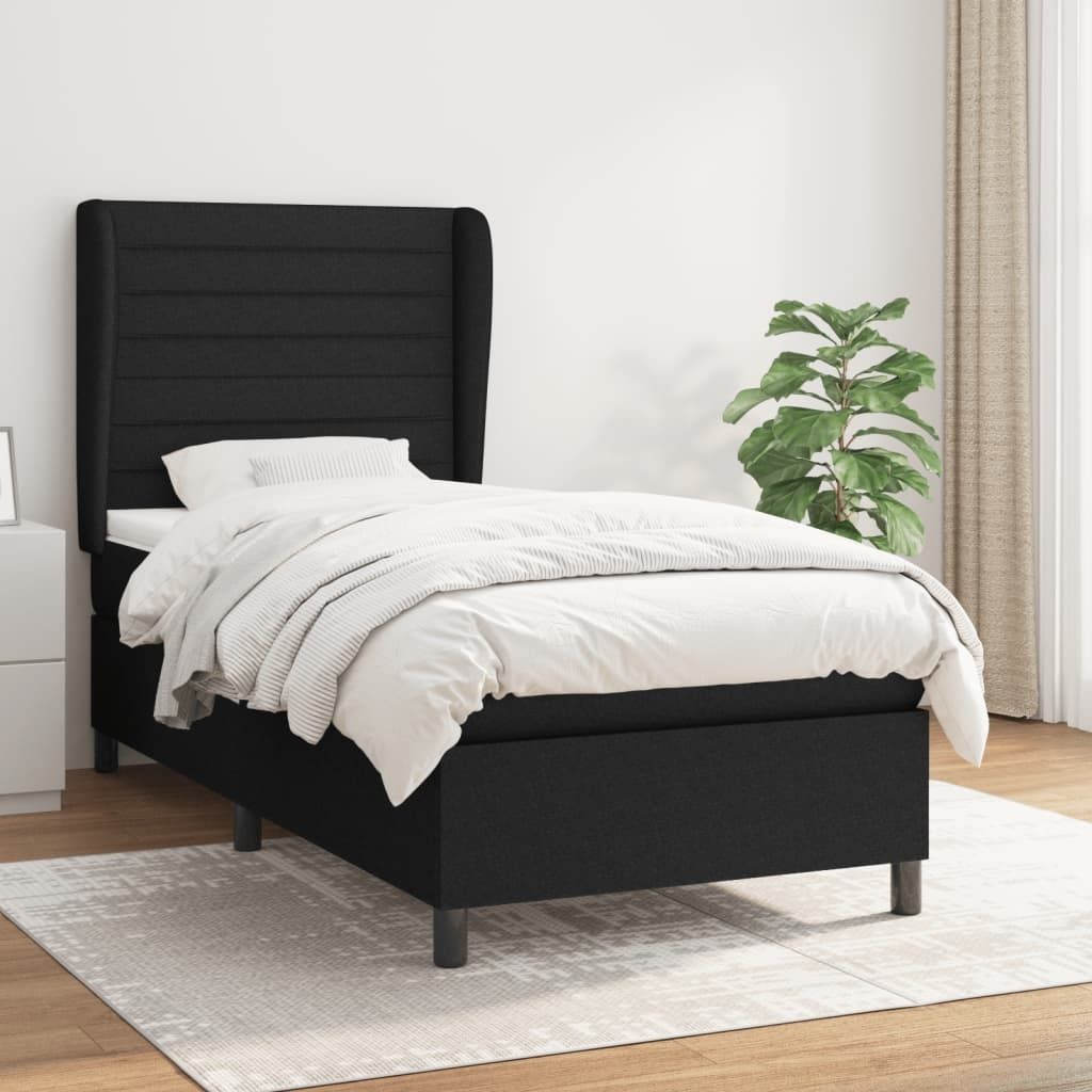 "2026 Promotion" Boxspringbett mit Matratze - Schwarz - 80x200 cm - Stoff - Polsterbett CC6607