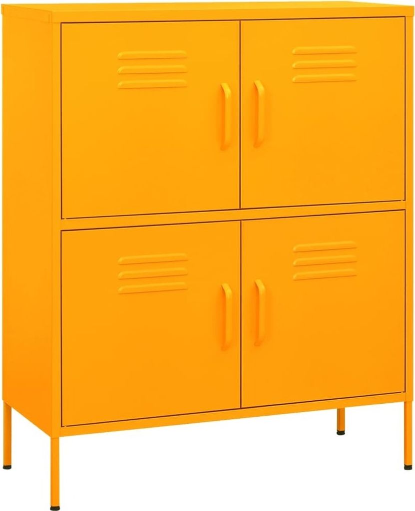 "SummerSchlussverkauf" Lagerschrank 1 PC - Büroschrank/Universalschrank skandinavischer Stil - Senfgelb 80x35x101,5cm Stahl - Kommoden NEU 2026 93...